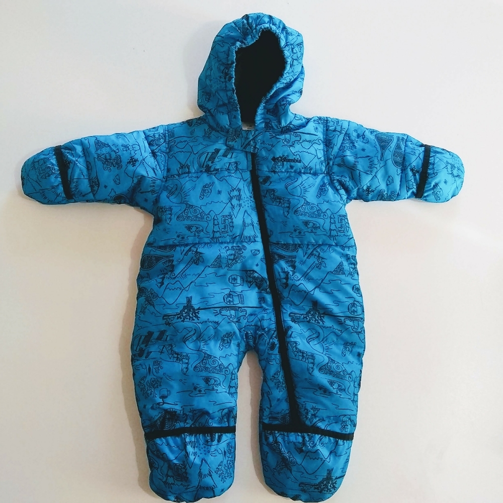 Columbia Ski Print Bunting Snowsuit Attached Hood
